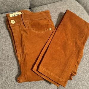Frame Leather Le High Skinny Denim  in Brown